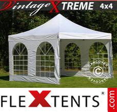 Reklamtält FleXtents Xtreme Vintage Style 4x4m Vit, inkl. 4 sidor